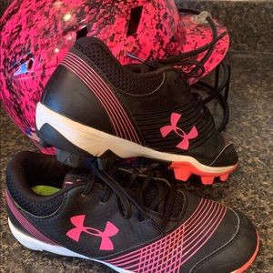 UA softball cleats & Schutt helmet